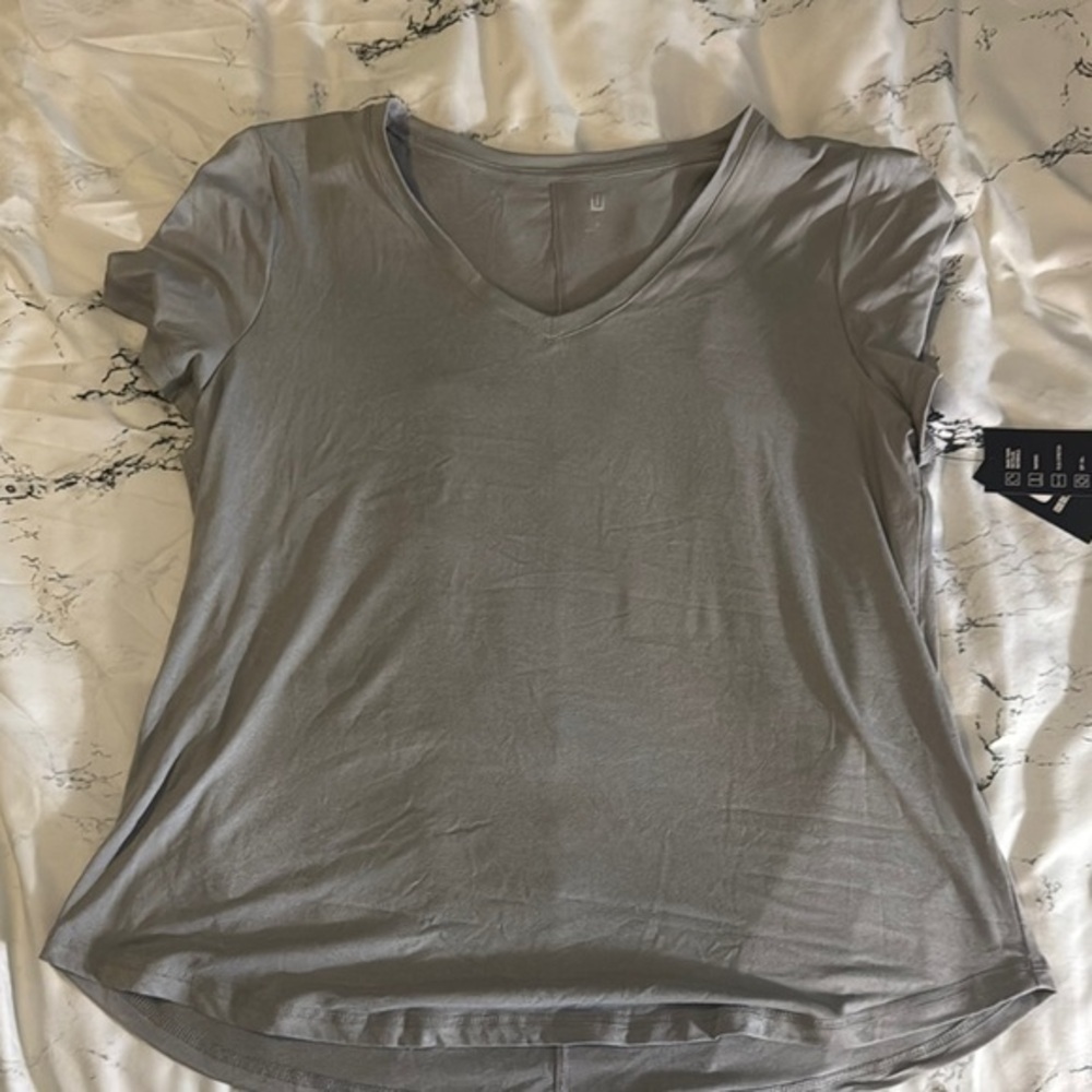 Women's Gray V-Neck Top